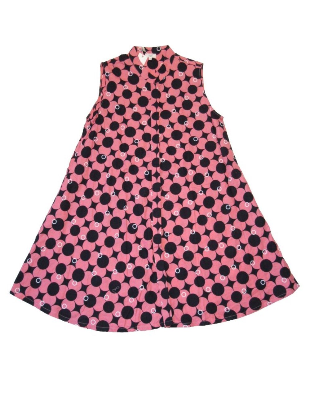 NWT ZURI Kenya Just One Dress in Bubble Yum Cotton Sleeveless Shirtdress XL